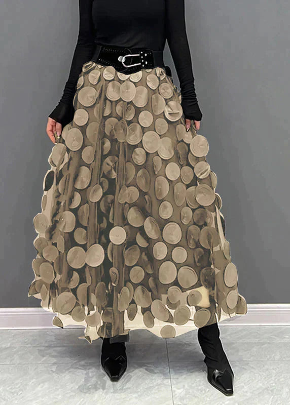 Ausgefallener Maxirock mit 3D-Applikationen & Tüll-Lagen – Statement Rock für Fashion Events, Streetstyle & besondere Anlässe