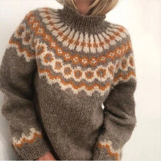 Gisela | Women's winter sweater with Norwegian pattern