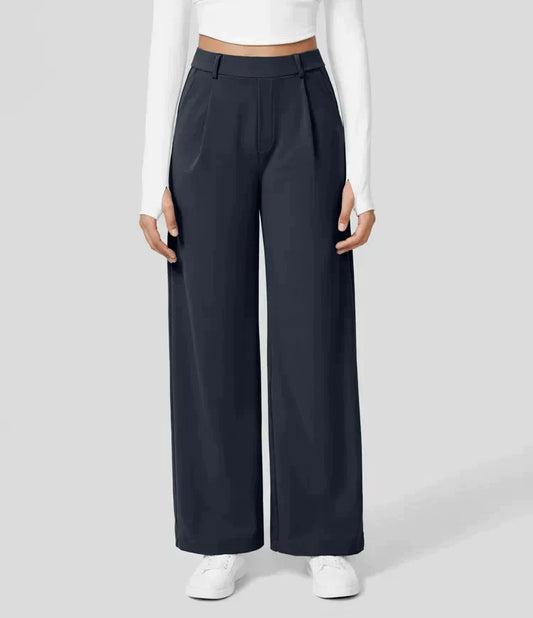 Elegante Damenhose mit weitem Bein – High Waist, Business & Casual geeignet