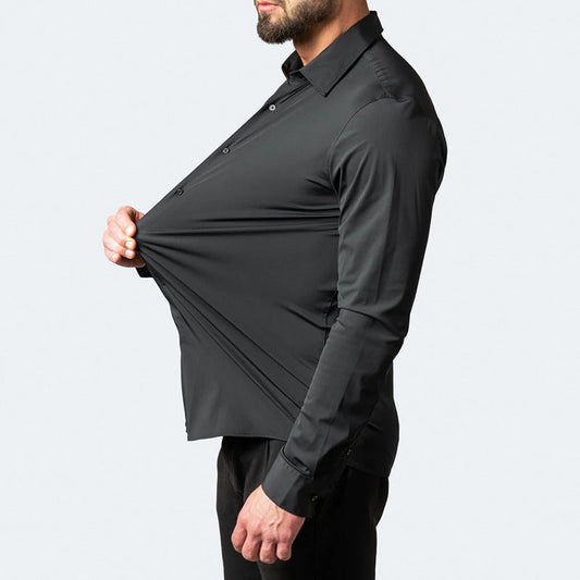 Slim Fit Businesshemd für Herren mit Kontrastknöpfen – Klassisches Langarmhemd für Büro, Anlass & Alltag