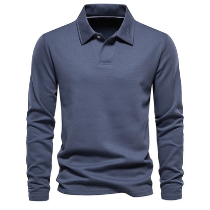 Langarm Poloshirt für Herren mit klassischem Kragen und stilvollem Schnitt – perfekt für Freizeit, Büro und Alltag
