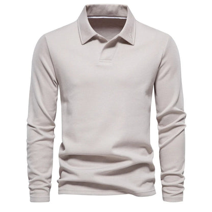 Langarm Poloshirt für Herren mit klassischem Kragen und stilvollem Schnitt – perfekt für Freizeit, Büro und Alltag