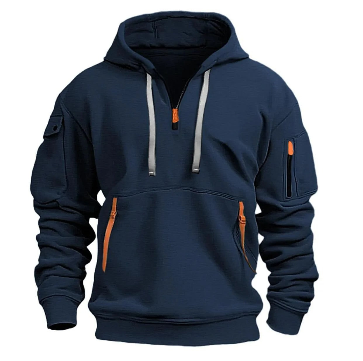 Bluza z kapturem na pół zamka