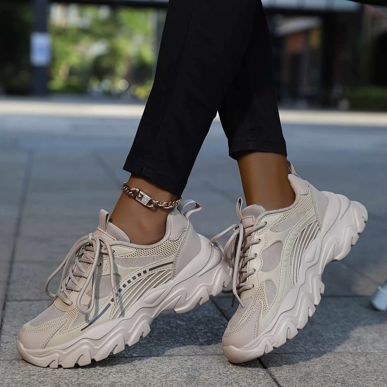 Elegante atmungsaktive Mesh-Plateau-Sneaker für Damen | Perfekt für Alltag