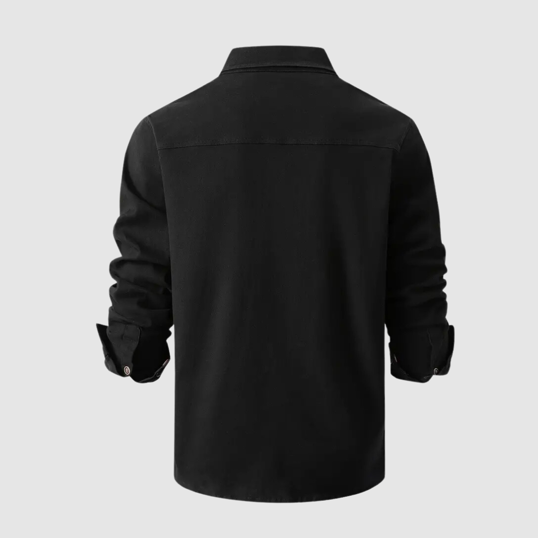 Herren Hemd mit Brusttaschen – Langarm Freizeithemd Slim Fit für Alltag & Büro