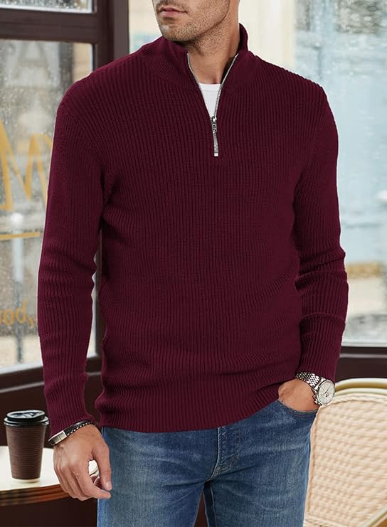 TOMMY - Stylischer Zipper Pullover für Herren (italienisches Design)