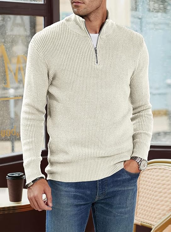 TOMMY - Stylischer Zipper Pullover für Herren (italienisches Design)