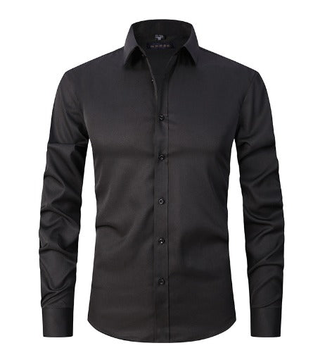 Slim Fit Businesshemd für Herren mit Kontrastknöpfen – Klassisches Langarmhemd für Büro, Anlass & Alltag