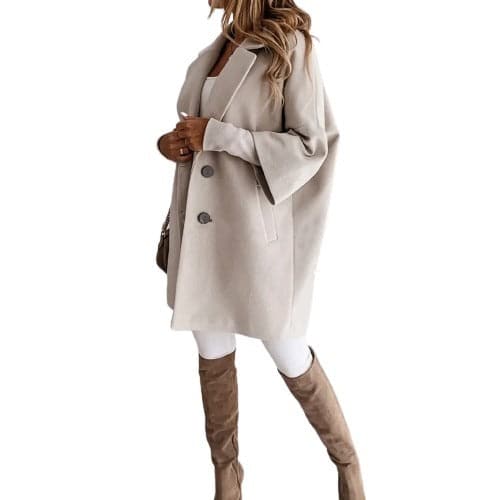 Catherine - Eleganter weicher Doppelknopf-Mantel