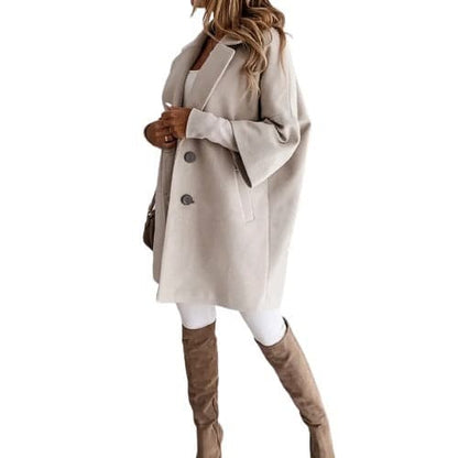 Catherine - Eleganter weicher Doppelknopf-Mantel