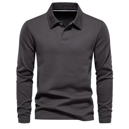Langarm Poloshirt für Herren mit klassischem Kragen und stilvollem Schnitt – perfekt für Freizeit, Büro und Alltag