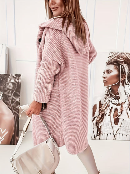Lässiger eleganter hooded Cashmere-Strickwaren-Cardigan für Damen | Perfekt für den Alltag