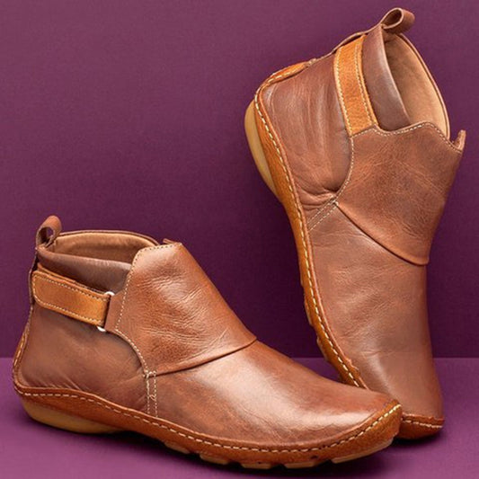 Herren Freizeit-Stiefeletten aus Kunstleder – Bequeme Slip-On Schuhe mit Klettverschluss & flexibler Sohle