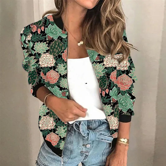 Grace - Bedruckte Zip-up-Jacke