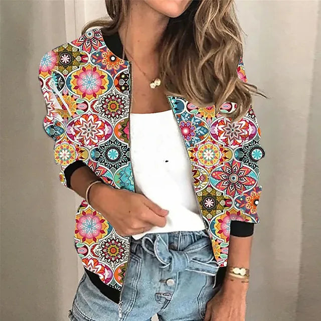Grace - Bedruckte Zip-up-Jacke