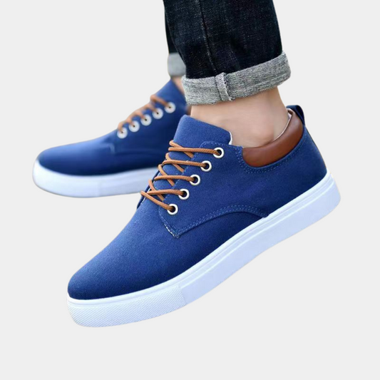 Herren Sneaker aus Canvas – Bequeme Freizeitschuhe mit Kontrastnähten & rutschfester Sohle