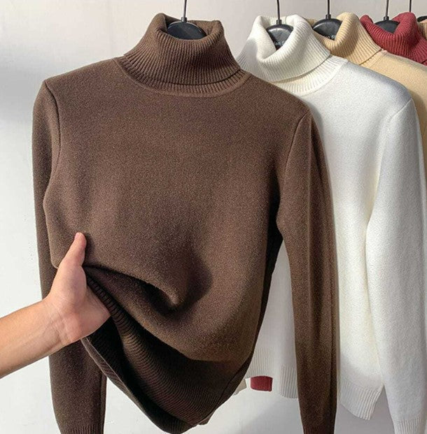 Alpaka - Maxi-Komfortpullover mit Rollkragen