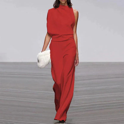 Eleganter Ein-Schulter Jumpsuit – Weit geschnitten mit asymmetrischem Top