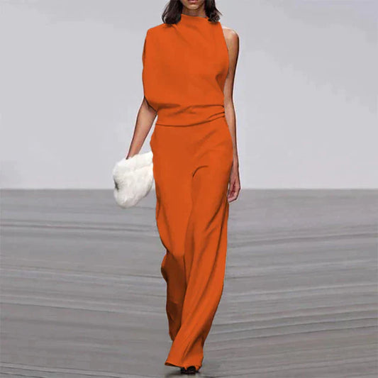 Eleganter Ein-Schulter Jumpsuit – Weit geschnitten mit asymmetrischem Top