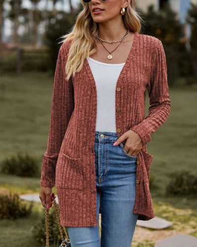 Gisela - Langärmelige Damen-Strickjacke