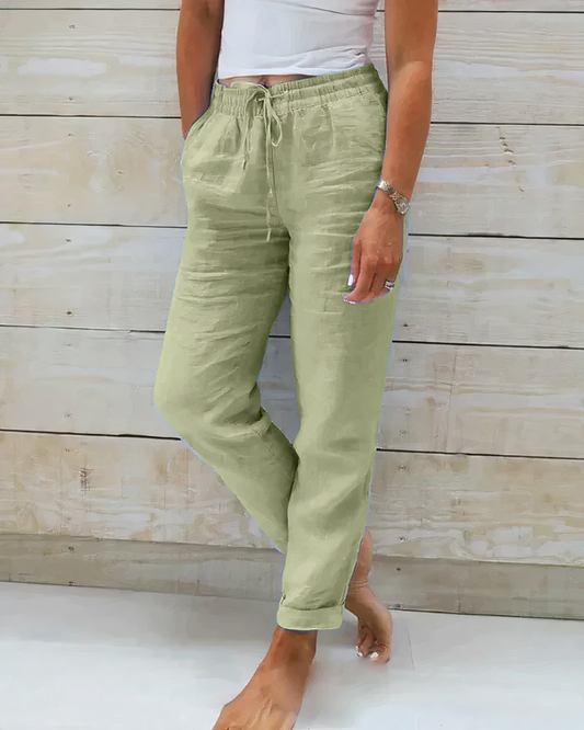 Leichte Damen Freizeithose mit Kordelzug – Lockerer Schnitt, Atmungsaktiv & Sommer-ready