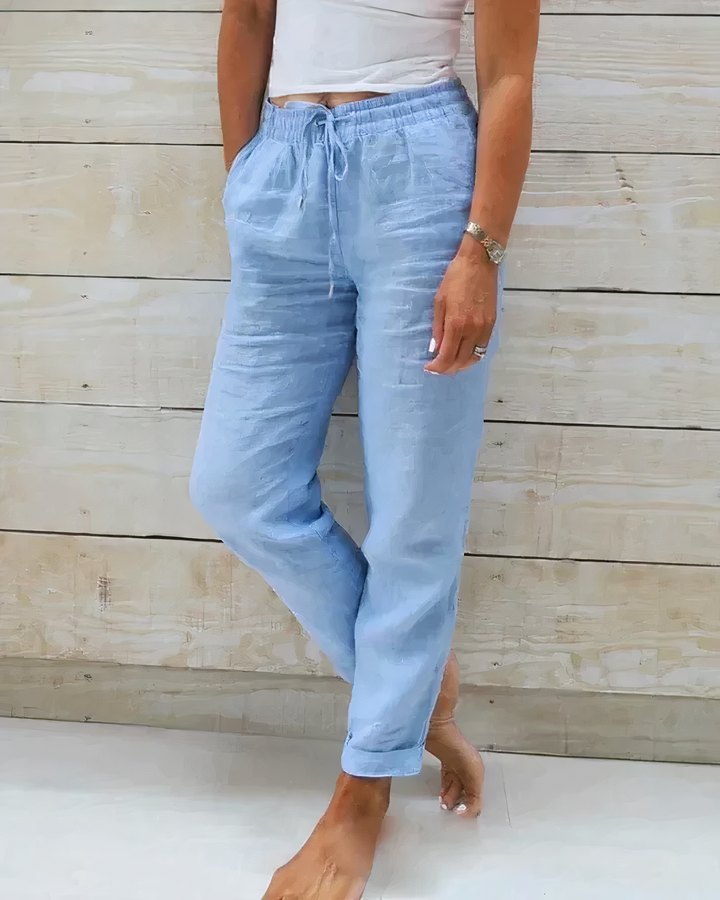 Leichte Damen Freizeithose mit Kordelzug – Lockerer Schnitt, Atmungsaktiv & Sommer-ready