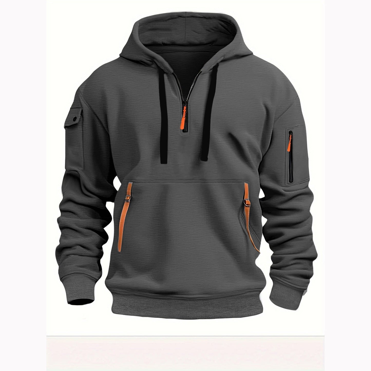 Bluza z kapturem na pół zamka
