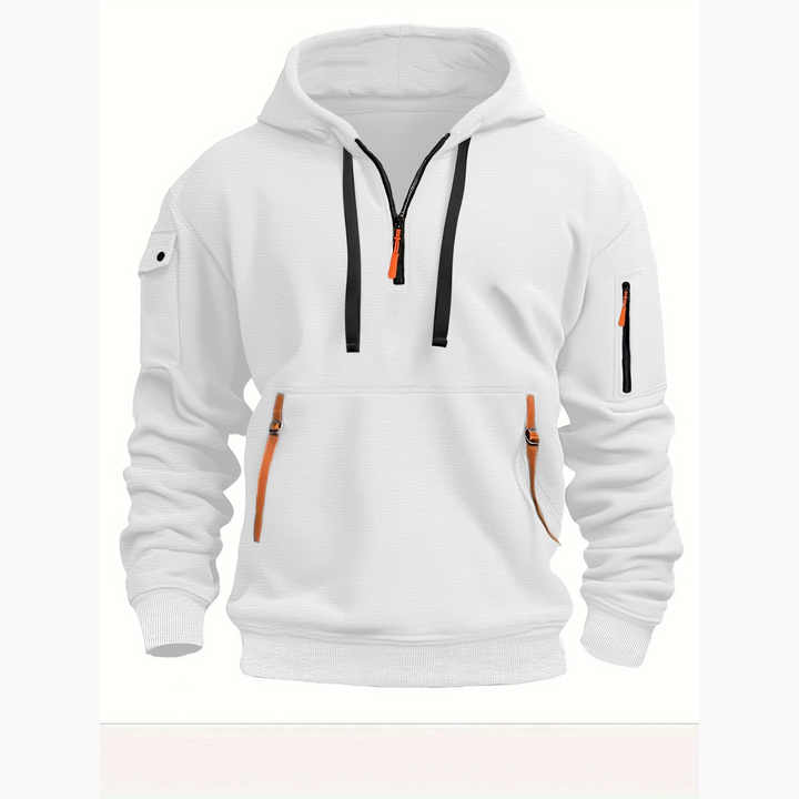 Bluza z kapturem na pół zamka