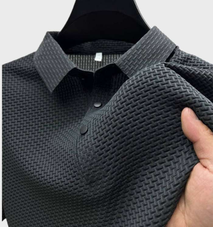 Kobe | Elegantes und atmungsaktives Kurzarm Poloshirt aus Seide für Herren mit Button Down Kragen