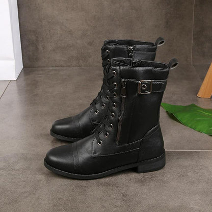 Kunstleder Stiefeletten mit Reißverschluss für Damen | Perfekt für den Alltag