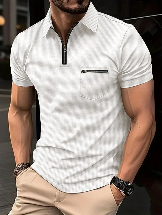 Roam Neck Sports Polo – Poloshirt mit Waffelstruktur