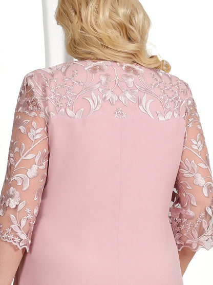 Juliann – Elegantes Übergrößen-Kleid mit Blumenstickerei