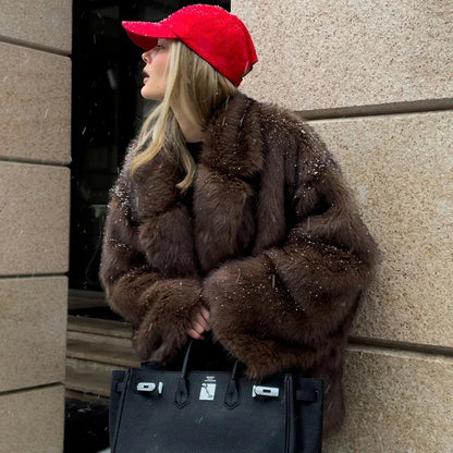 Jocelyn - Übergroße Winterjacke aus Pelz