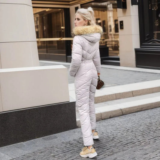 Winona - Lässiger Winter Skianzug mit Pelzkragen für Frauen