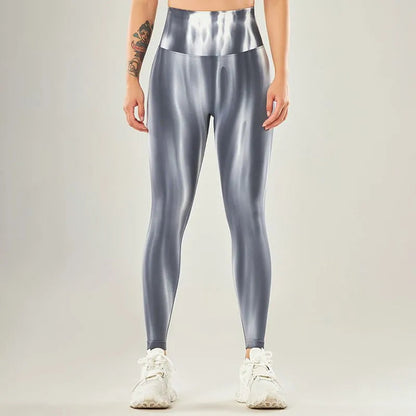 Leggings casual a vita alta con motivo a onde | Perfetti per attività ricreative per donne
