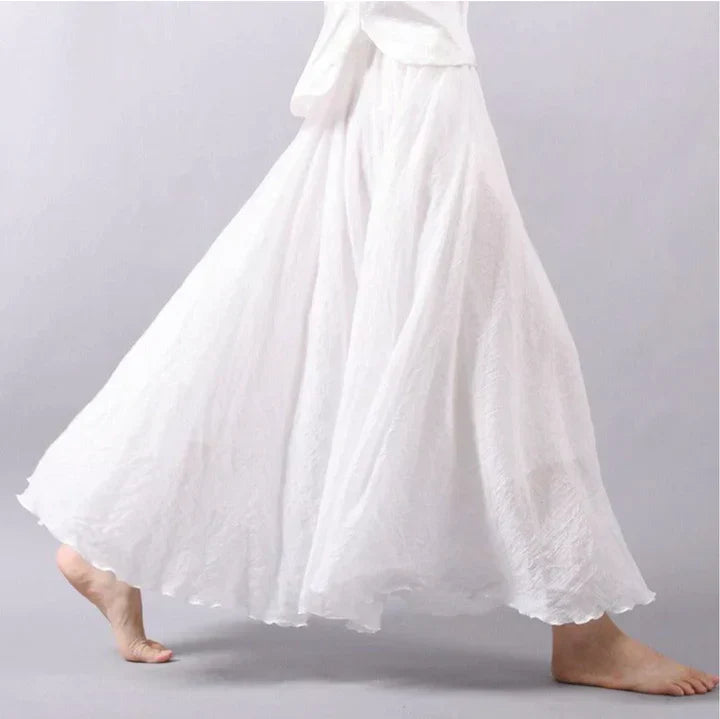 Boho Maxirock mit Falten – Luftiger A-Linien Rock im Vintage-Look für Damen