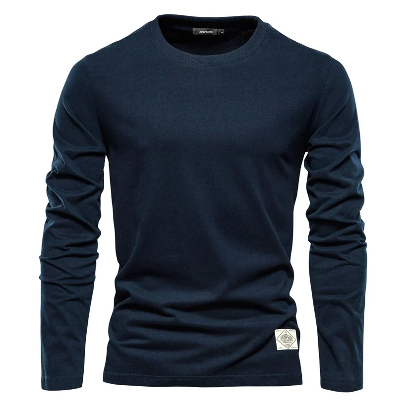 Langarm Herren Basic Shirt – Klassisches Rundhals Longsleeve für Alltag, Freizeit & Layering
