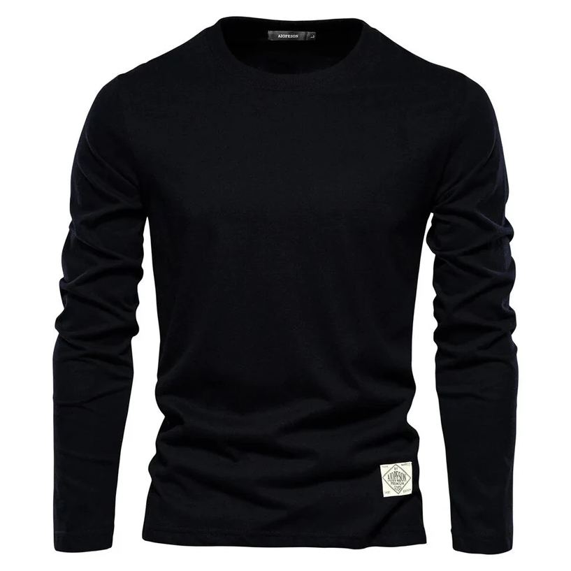 Langarm Herren Basic Shirt – Klassisches Rundhals Longsleeve für Alltag, Freizeit & Layering