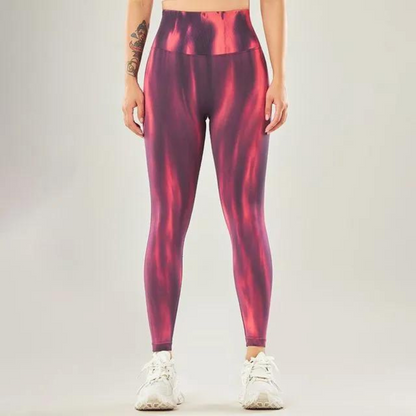 Leggings casual a vita alta con motivo a onde | Perfetti per attività ricreative per donne