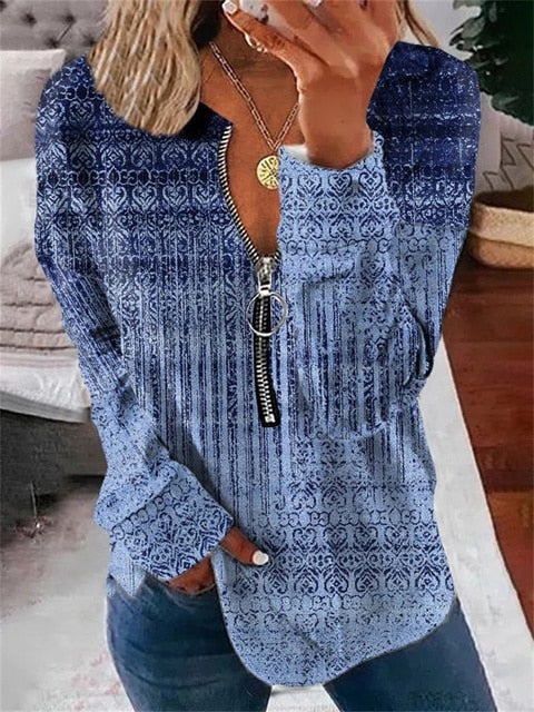 Vintage-Muster Oversize Pullover für Damen – Kuschelig und stylisch für Herbst und Winter