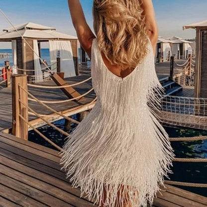 Evelina - Quasten Minikleid - Elegant - Luxuriöse Materialien - Ideal für Partys für Damen