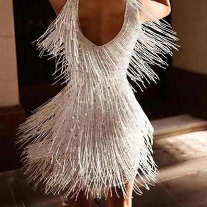 Evelina - Quasten Minikleid - Elegant - Luxuriöse Materialien - Ideal für Partys für Damen