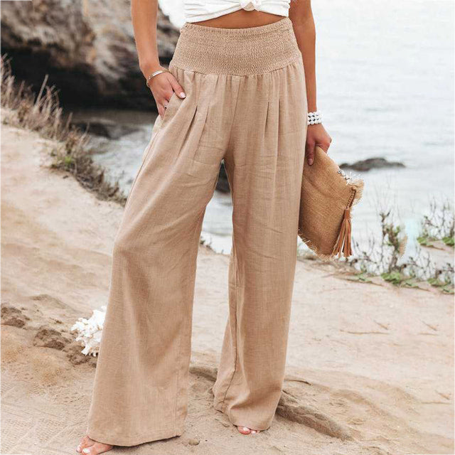 Ashlyn | Baumwoll-Leinen-Hose mit weitem Bein