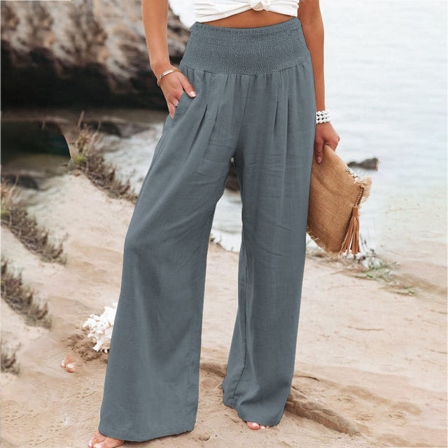 Ashlyn | Baumwoll-Leinen-Hose mit weitem Bein