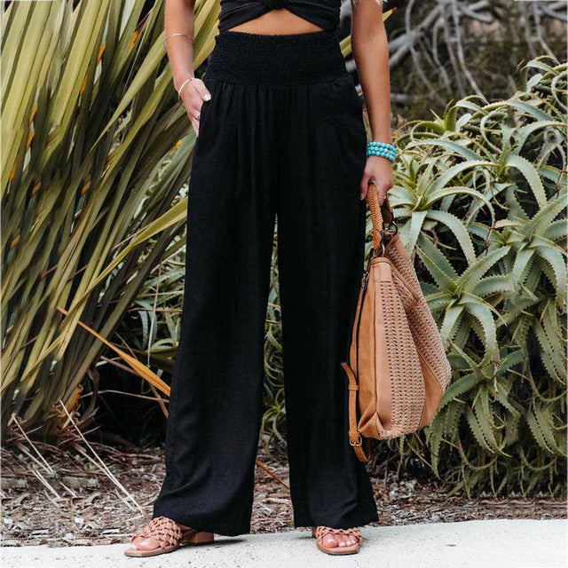 Ashlyn | Baumwoll-Leinen-Hose mit weitem Bein