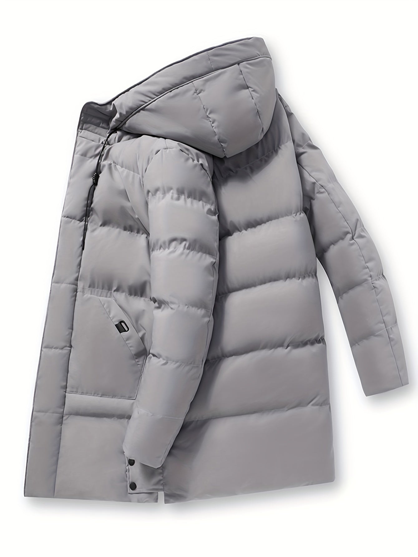 Lässige Gepolsterte Schwarze Winterjacke Mit Kapuze Für Herren | Perfekt für Outdoor-Aktivitäten