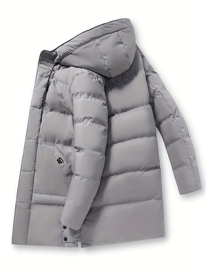Lässige Gepolsterte Schwarze Winterjacke Mit Kapuze Für Herren | Perfekt für Outdoor-Aktivitäten