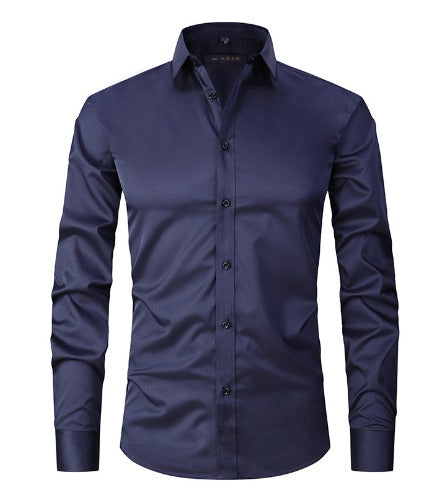 Slim Fit Businesshemd für Herren mit Kontrastknöpfen – Klassisches Langarmhemd für Büro, Anlass & Alltag