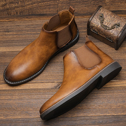 Herren Chelsea Boots im klassischen Look – Rutschfeste Winterstiefeletten mit elastischem Einstieg