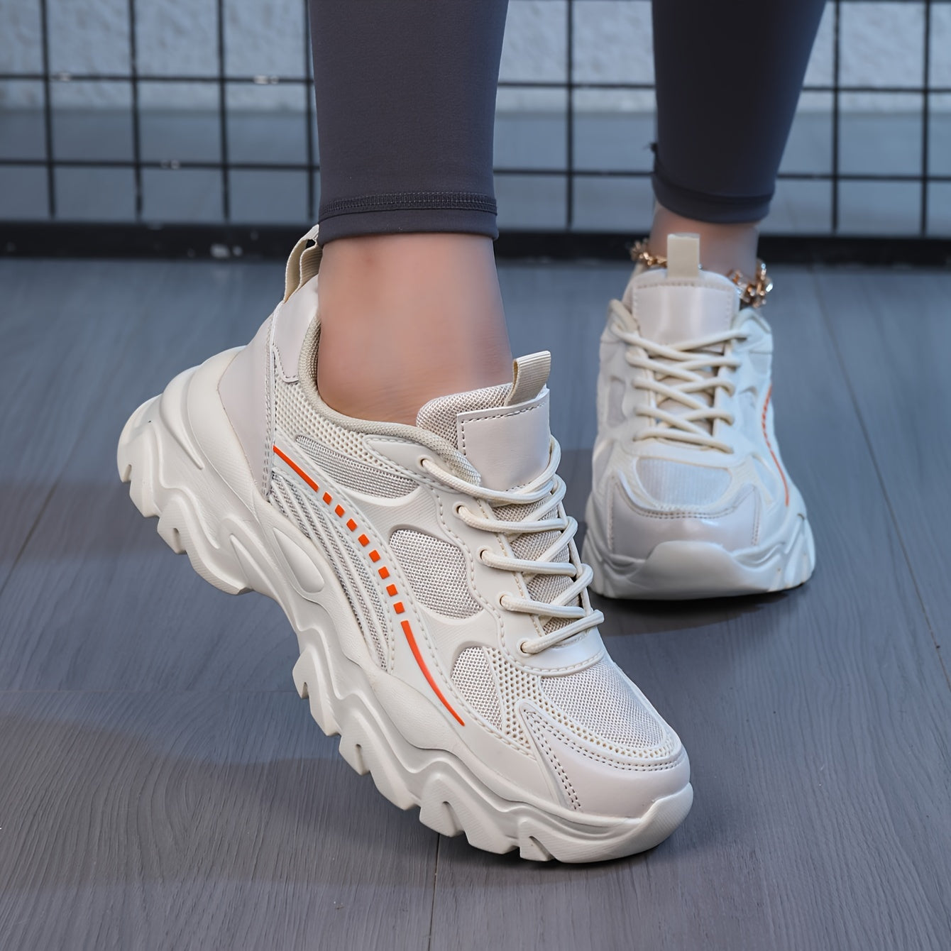 Elegante atmungsaktive Mesh-Plateau-Sneaker für Damen | Perfekt für Alltag